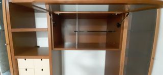 Mobile d'arredo in legno e cristallo vintage