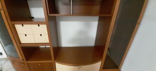 Mobile d'arredo in legno e cristallo vintage