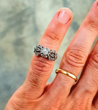 Anillo antiguo oro y diamantes
