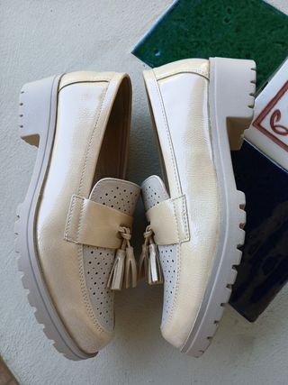 Mocassini  beige donna 