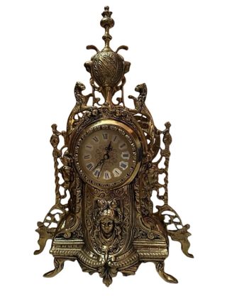 Reloj antiguo bronce con candelabros a juego