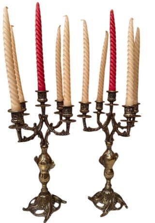 Reloj antiguo bronce con candelabros a juego