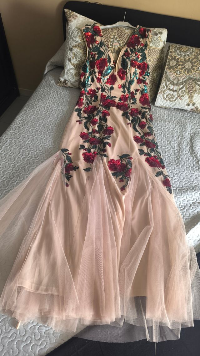 Vestido Fiesta Gitano - Rojo Beige y verde