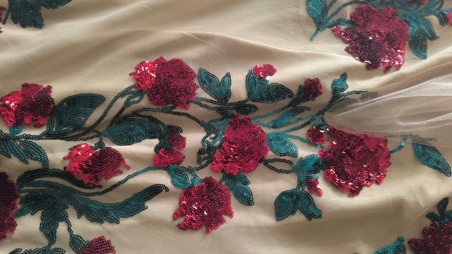 Vestido Fiesta Gitano - Rojo Beige y verde