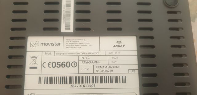 Router Movistar Fibra Óptica