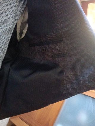 Traje caballero gris azulado