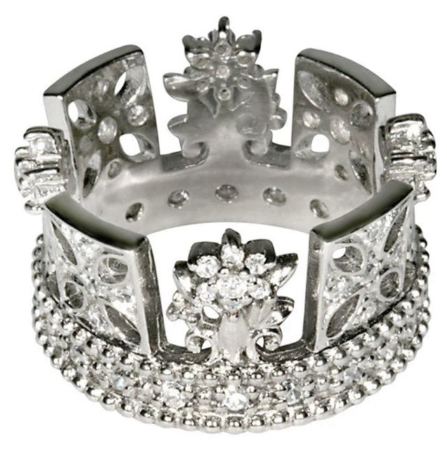 Anillo corona plata Isabel II