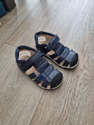 Zapatos niño piel azul número 27