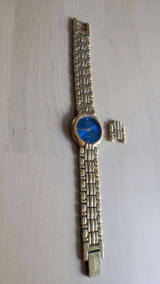 Reloj Jaguar mujer | Azul dorado años 90