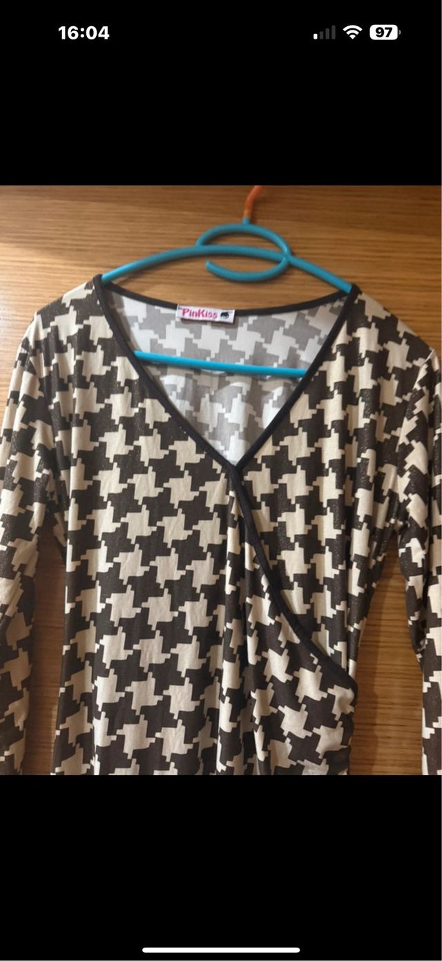 Abito Pinkiss con stampa pied de poule