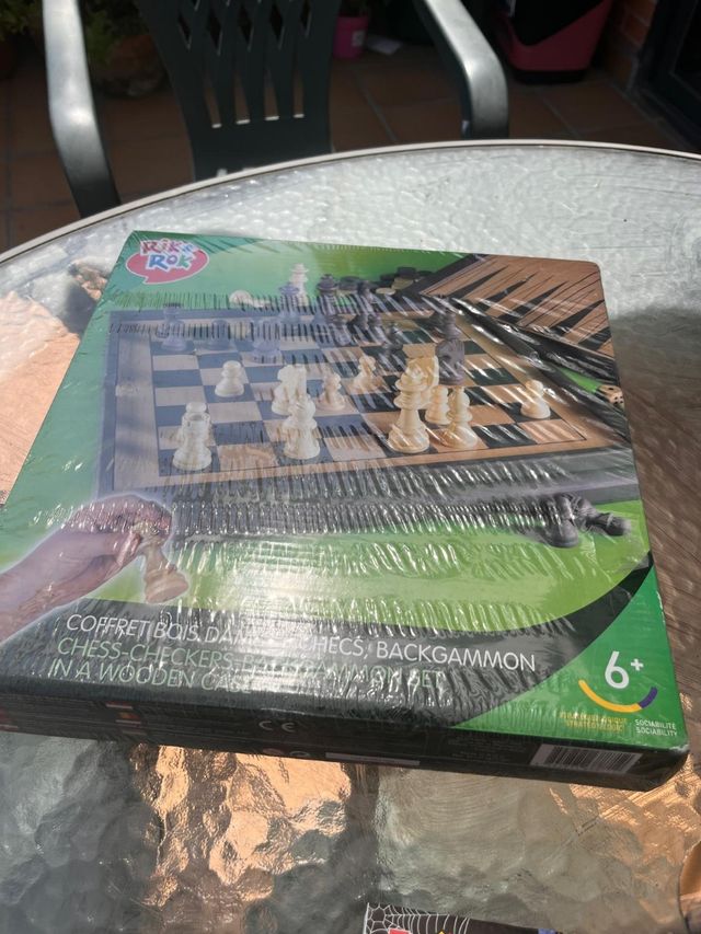 Ajedrez Backgammon Madera a estrenar precintado