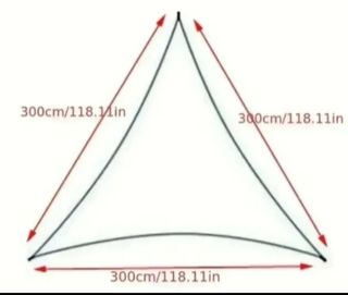 TOLDO VELA TRIANGULAR IMPERMEABLE 3X3X3