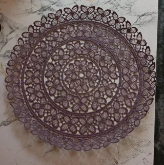 4 Posaplatos, individual estilo ganchillo, rígido