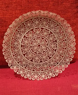 4 Posaplatos, individual estilo ganchillo, rígido