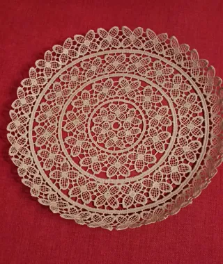 4 Posaplatos, individual estilo ganchillo, rígido