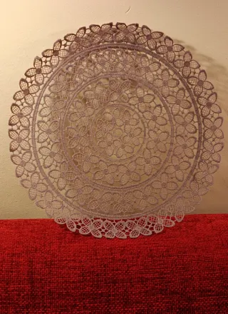 4 Posaplatos, individual estilo ganchillo, rígido