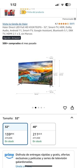 TV Haier 32" Full HD Smart TV