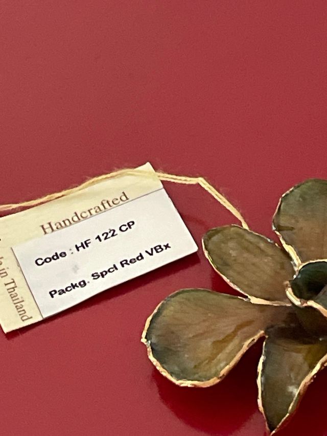 Spilla Orchidea smaltata oro-verde