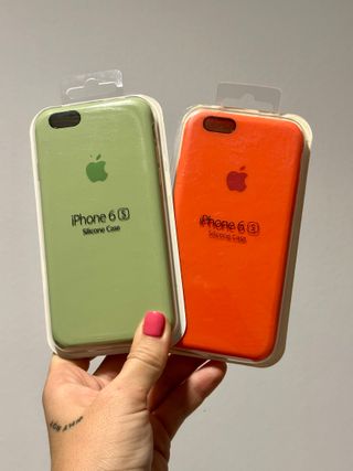 2 Fundas iPhone 6/6s Silicona Apple Colores
