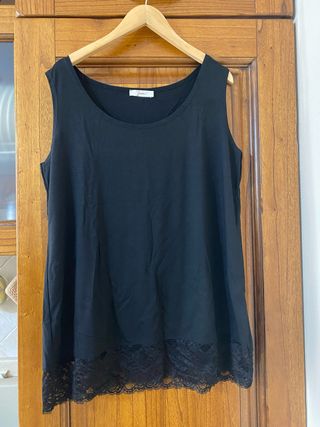 Top nero lungo donna