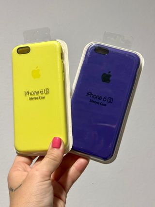 2 Fundas Silicona iPhone 6/6s Apple Colores