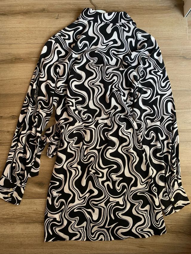 Vestido Lefties estampado blanco-negro