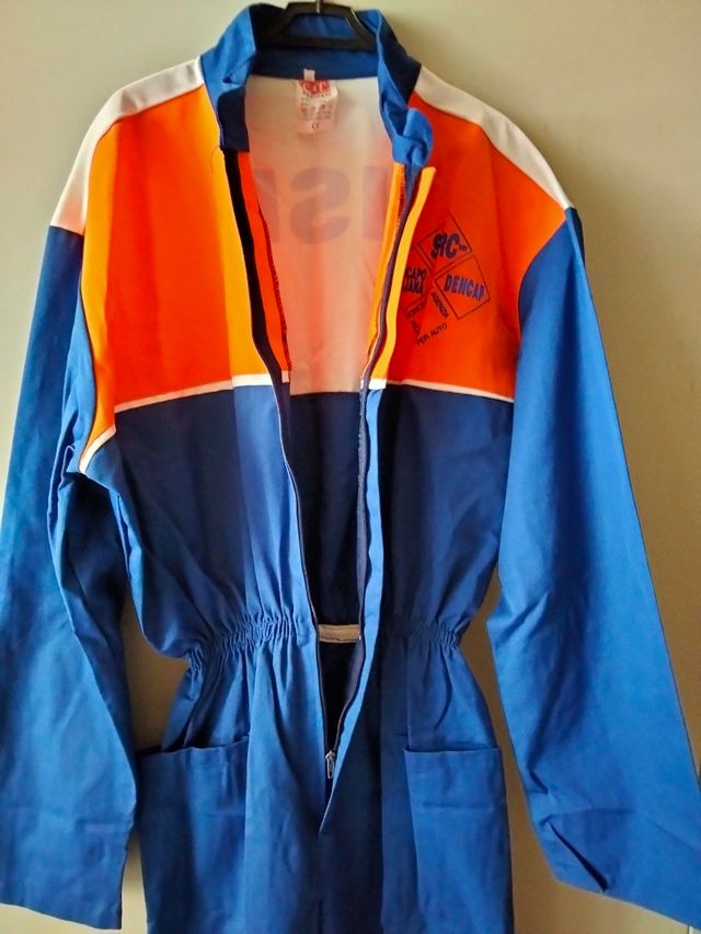 Tuta lavoro uomo blu-arancione