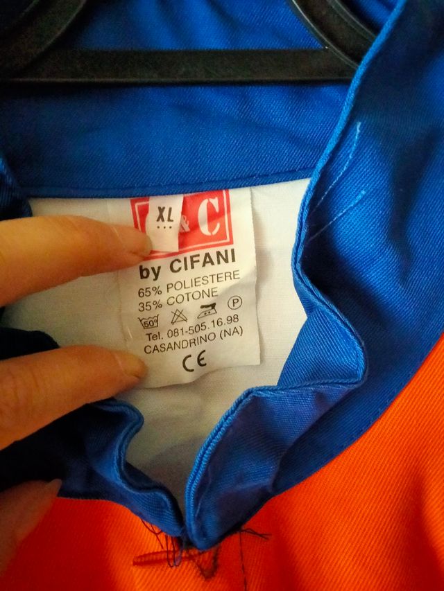 Tuta lavoro uomo blu-arancione