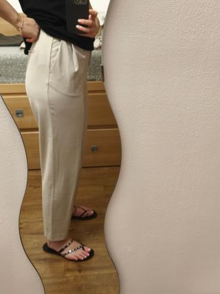 Pantalones beige mujer -talla M