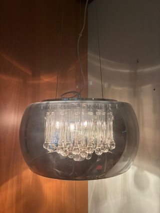 Lámpara colgante Schuller Argos, gotas cristal