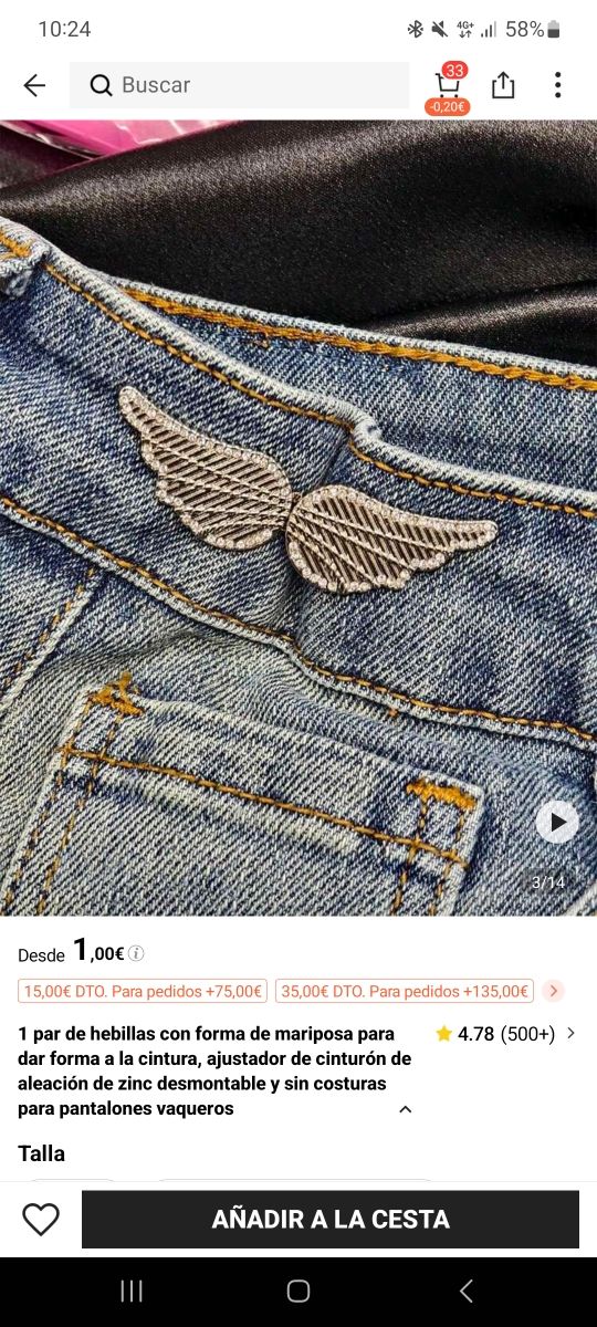 Broche de alas para ajustar cintura