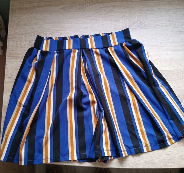 Pantalones rayas azul-naranja