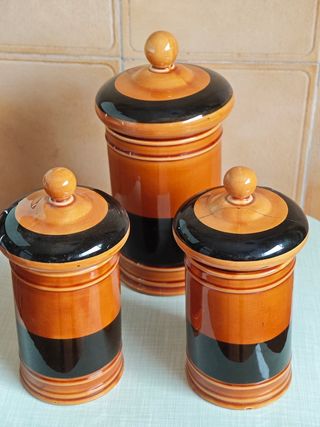 3 Tarros Cerámica Vintage