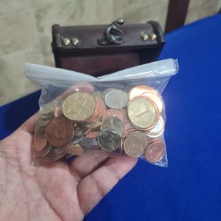 Cofanetto vintage forziere con 100 monete regalo