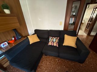 Sofá chaise longue negro
