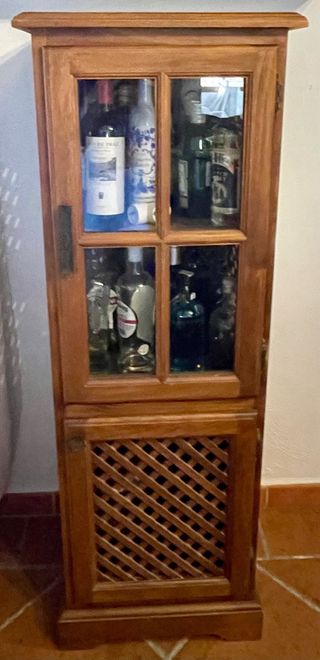 Vitrina y platero madera - cocina