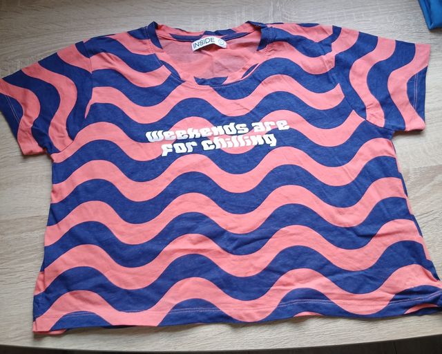 Camiseta rayas azul-rosa | Weekend