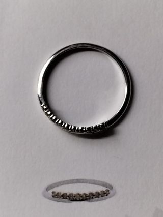 Anillo oro blanco 14kt - diamantes reales.