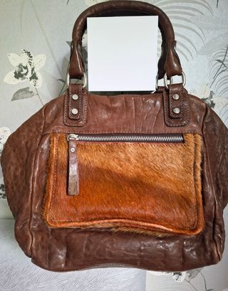 Bolso mano bowling Carol J - Cuero Marrón