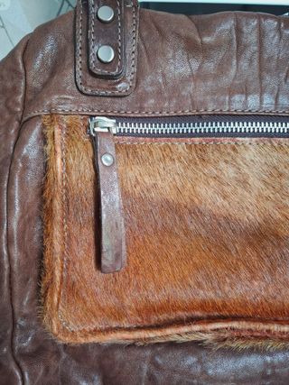 Bolso mano bowling Carol J - Cuero Marrón