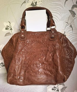 Bolso mano bowling Carol J - Cuero Marrón