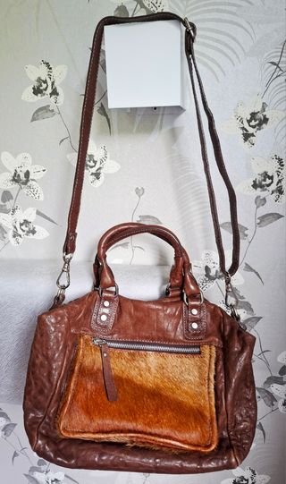 Bolso mano bowling Carol J - Cuero Marrón
