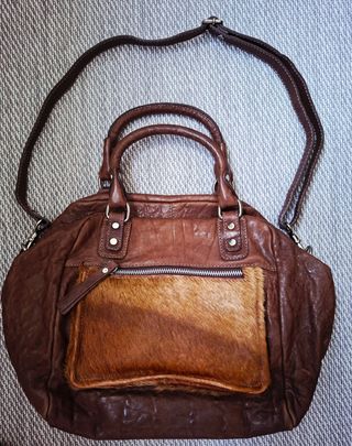 Bolso mano bowling Carol J - Cuero Marrón