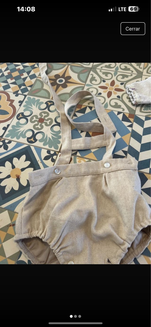 Lote ropa bebé niña: vestido y gorro y cubrepañal