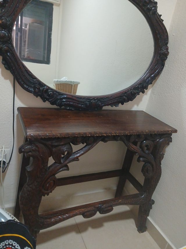 Mesa recibidor con espejo