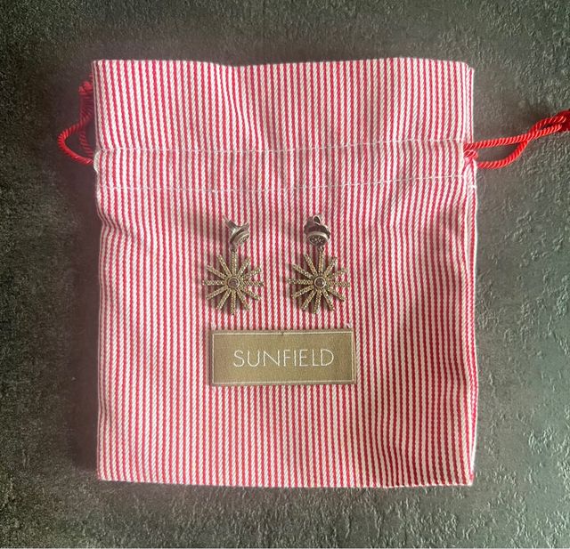 Pendientes joyería SUNFIELD - Plata y Marrón