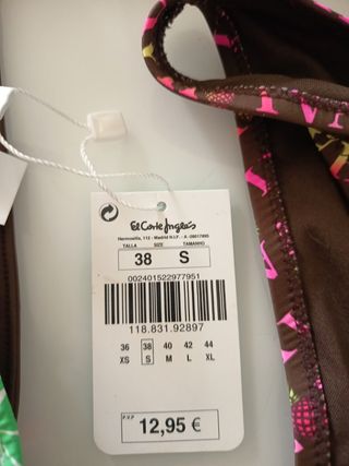 Bikini El Corte Inglés - 2 piezas - Talla S