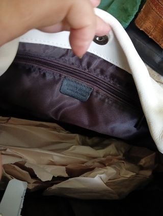 Borsa vintage bianca e gialla