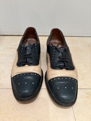 Zapatos Oxford Ruggeri Piel Beige/Azul