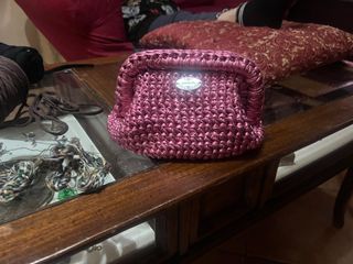 Borsetta rosa fettuccia handmade